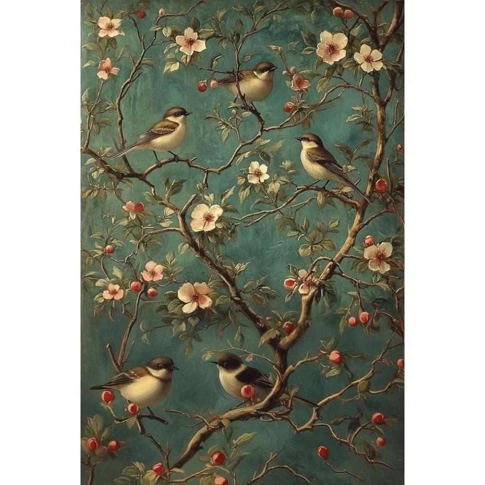 French Botanical Forest Print Carpet Nature Inspired Rug Elegant Floral Design Mat Vintage Style Rugs Bedroom Living Room Decor