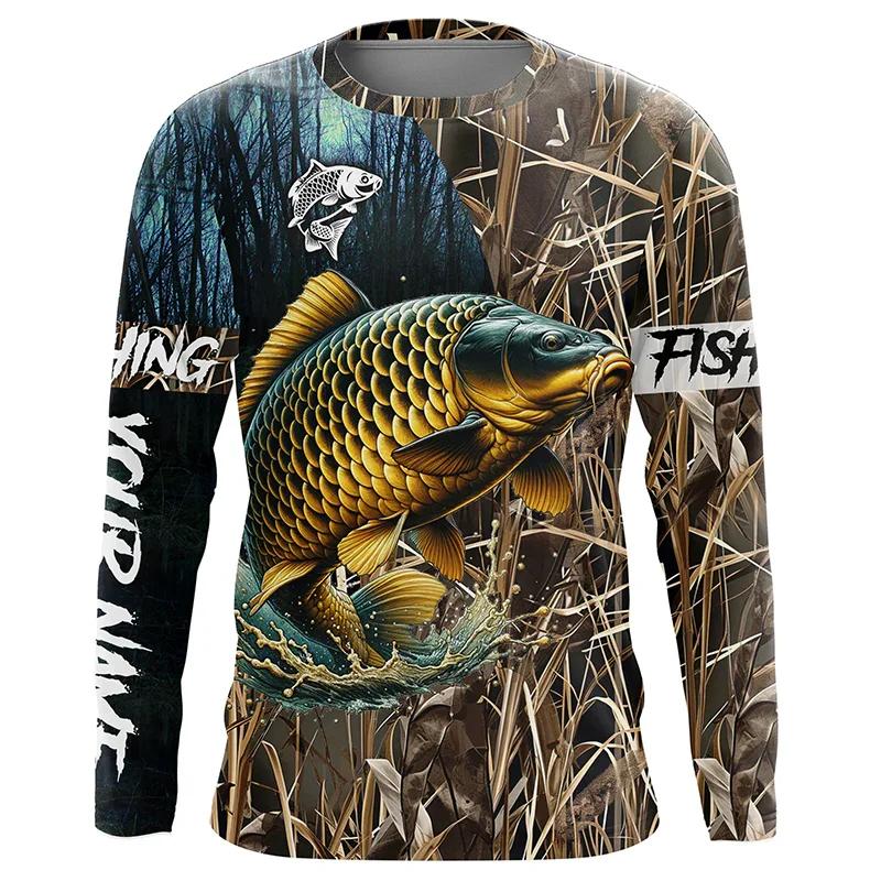 

Fishing Long Sleeve Tshirt Hunting Camouflage 3d Print T-shirt Men Women Fashion Outdoor Sports Oversized Tops Tees Men Clothes S