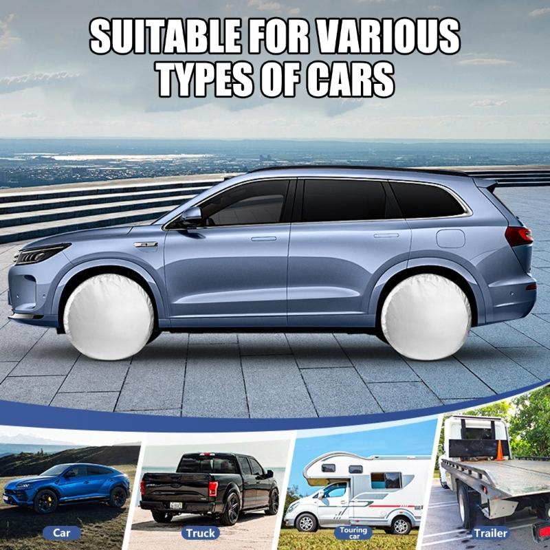 Car Tire Covers with Enhances Durability & Anti Wind Features Windproof Tire Cover Vehicle Spare for Seasonal Storage