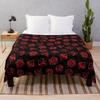 D20 Dice Set Pattern (Red) Throw Blanket
