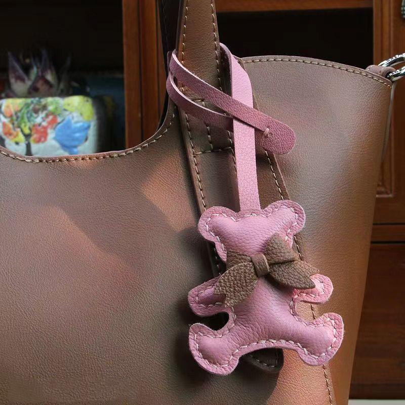 Cartoon PU Animal Key chain Cute Bear Keyring For Women Keychain Backpack Pendant Ornaments Girls Gift