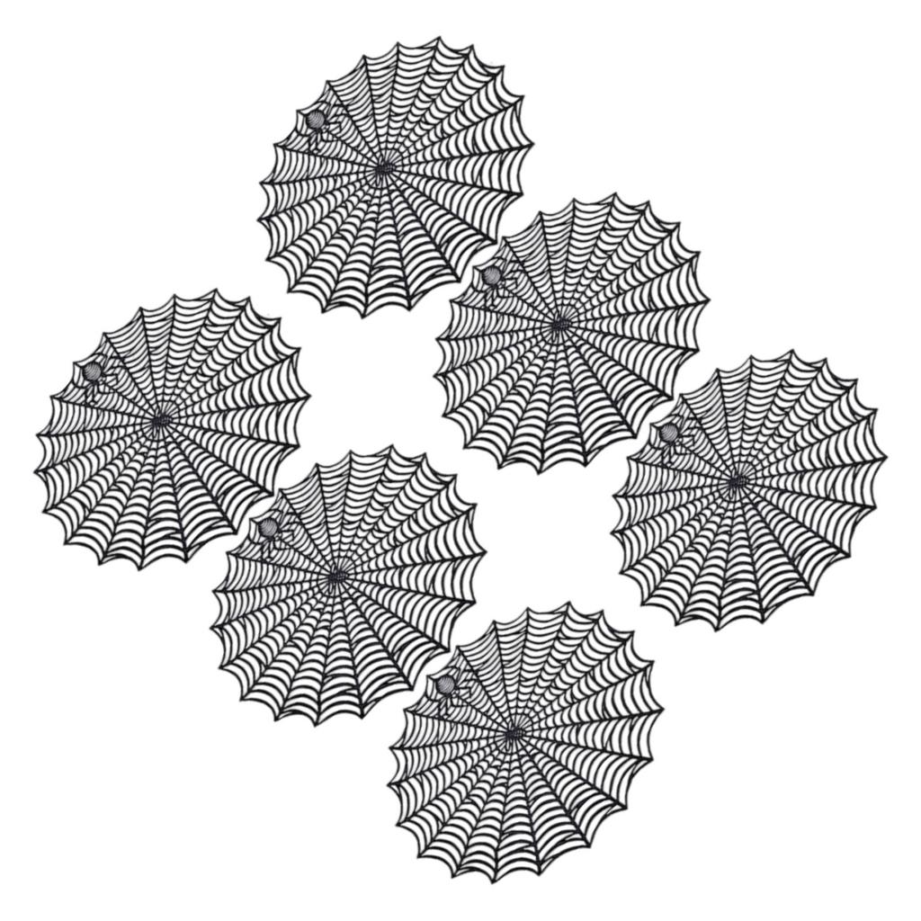 Halloween Spider Web Placemats Durable PVC Material Multi Purpose Table Decor For Spooky Party Dinner Or Everyday Use