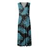 Women's Floral Print V-neck Sleeveless Long Dress