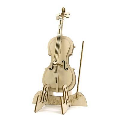 Stojan na mobilné telefóny cello Drevené 3D 3D puzzle DIY remeselná súprava, ktorú si môže užiť každý od žiakov základnej školy až po dospelých Vzdelávacia hračka pre