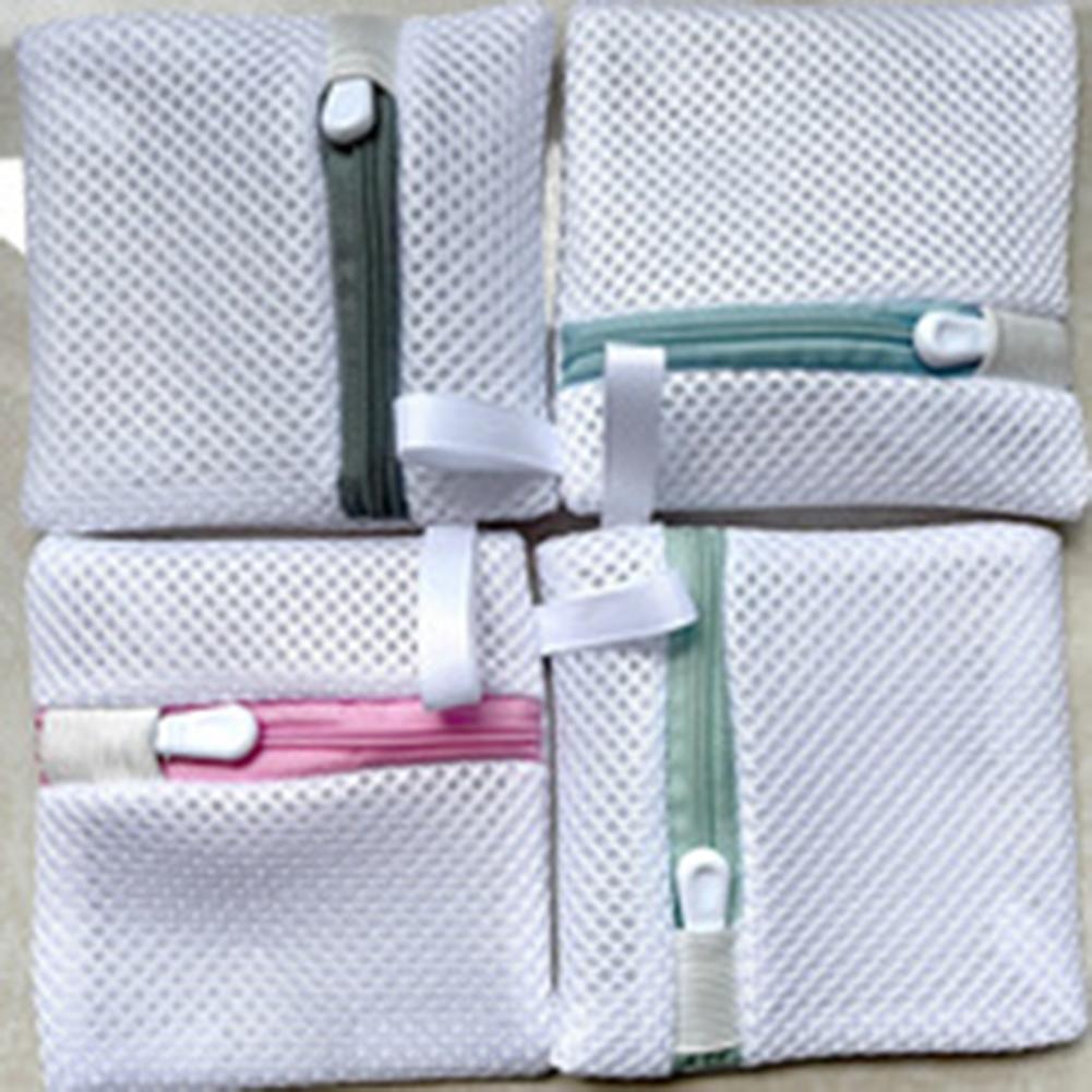 4 Pack Laundry Dissolving Bags Size 3.94 x 3.94 x 1.57 Inch Polyester Mesh