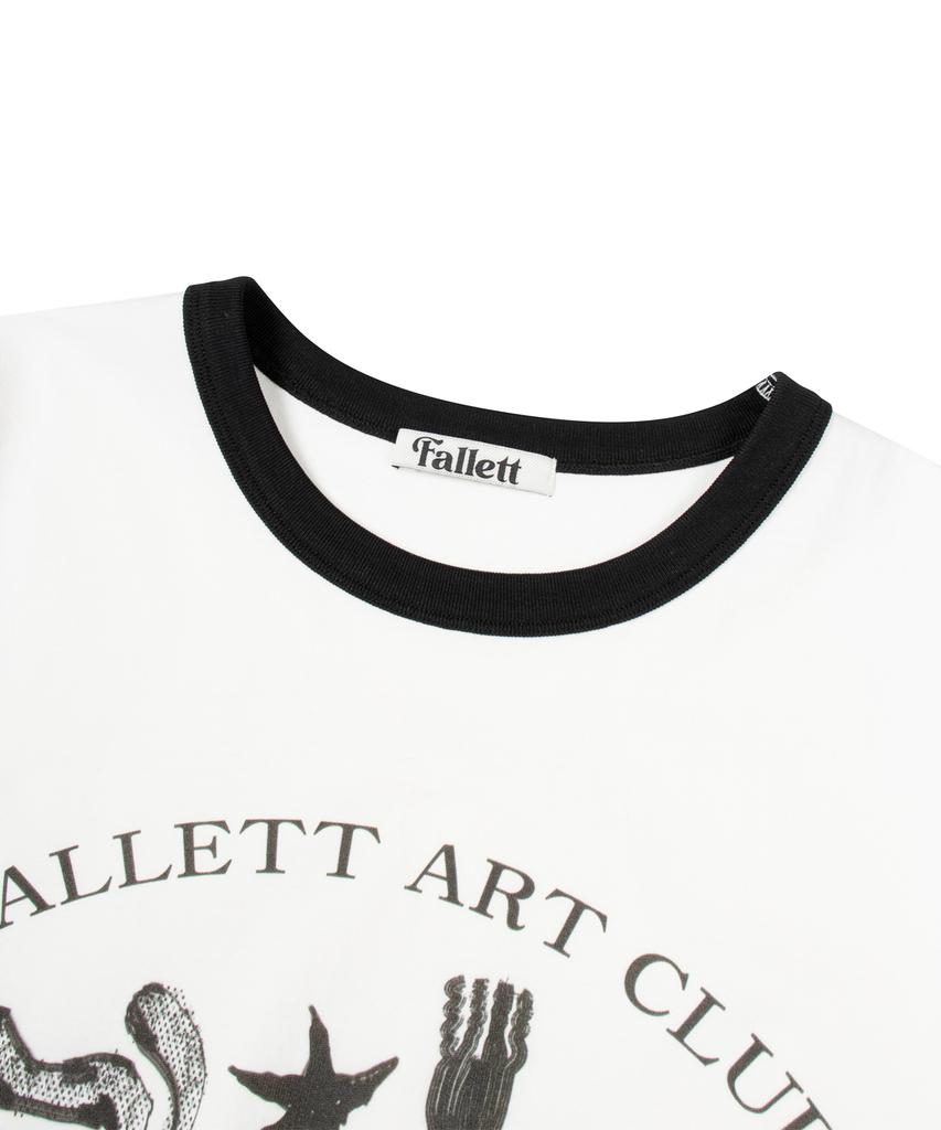 FALLETT Art Club Ringer Short Sleeve T-Shirt White
