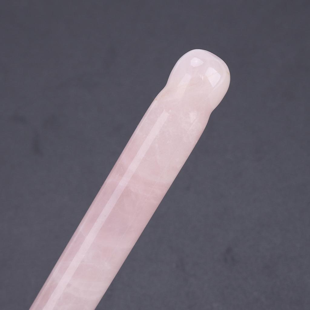 1PC Natural Stone Carving Polished Massage Health Relaxation   Stick(Pink Quartz)