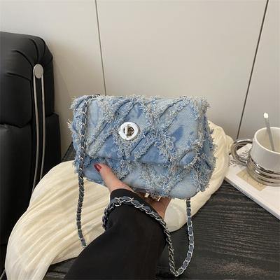 Nowy trend mody nisza surowy brzeg design torebka damska casual retro na ramię listonoszka mała kwadratowa torebka