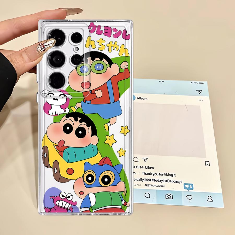 Cute Crayons Shinchan Phone Cover Case for Samsung Galaxy S22 FE S20 Plus S23 Ultra S26 S21 Note 20 Ultra 10 S24 S25 Edge