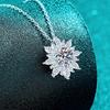 Sterling Sunflower Pendant Necklace Women CZ Moissanite Floral Choker Minimalist Elegant Layered Chain Jewelry