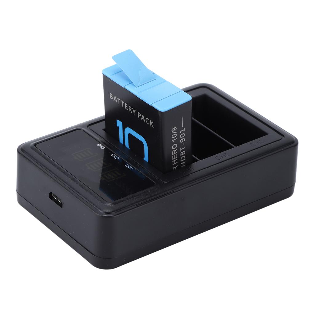 Battery Charger 3 Channel Portable Action Camera Batteries Charging Station for Go Hero 9 10