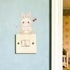 Adorable Little Raccoon and Rabbit Animal Combination Bedroom and Living Room Switch Stickers for Decoration