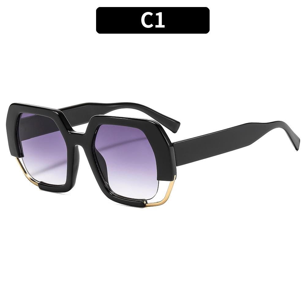 Women's sunglasses, men's and women's fashion square sunglasses, thick frame sunglasses