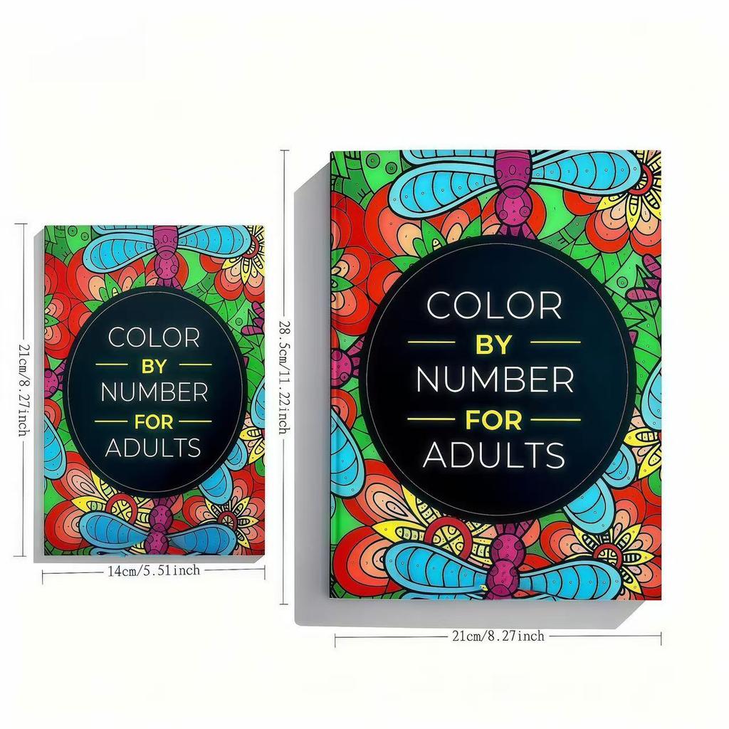 Pixel Art Coloring Book for Adults - Color by Number Activity Book & Mindful Stress Relief Painting Book