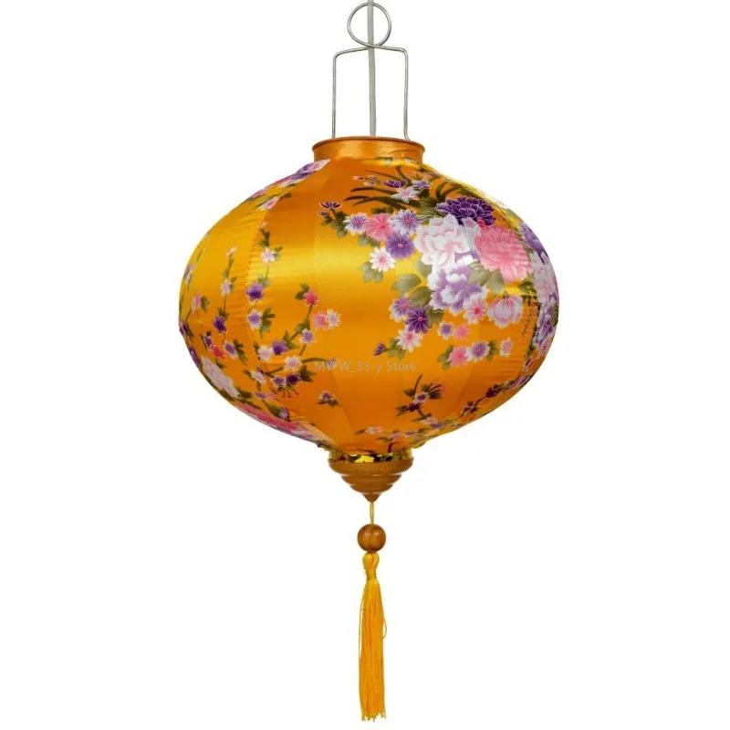 Корейский стиль 12/14 дюймов Круглый Шелковый Фонарь Древний Стиль Вьетнам Дворцовый Фонарь Ресторан Комната Фестиваль Вечеринка Декор Фонарь 12INCH