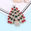 Inlay Women Christmas Tree Crystal Zinc Zinc Alloy Rhinestone Jewelry Brooch Pin Gifts Christmas Tree Brooch