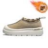 Snow Boots Winter Velvet Thickened Leather Surface Heightened Platform Cotton Shoes Warm Casual Shoes