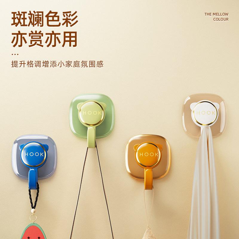 No punching hook, viscose, strong load-bearing, adhesive hook behind door, kitchen, bathroom, wall, no trace, schoolbag hanging shelf