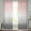Ombre Pink Grey Sheer Curtains 63 Inches Length 2 Panels Set Chiffon Curtain Sheers for Living Room, Modern Solid Color Gradient Rod Pocket Window