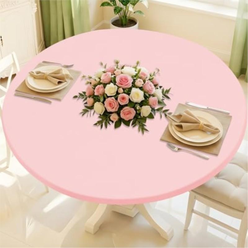 Homaxy Stretch Spandex Washable Elastic Tablecover Round Waterproof Table Cloth Outdoor Retangle Picnic Banquet Party Tablecloth