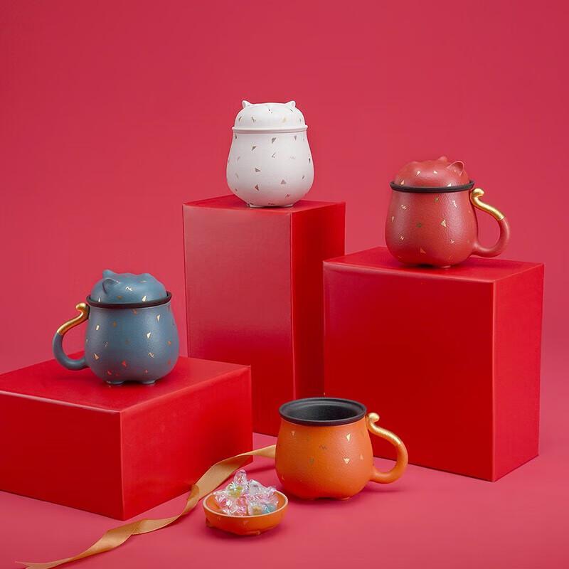 Wanqiantang Edenus Lucky Cat Ceramic Tea Mug with Filter
