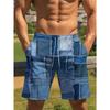 Fashionable Comfortable Plus Size Drawstring Loose 3D Shorts Men Creative Colorful Summer Leisure Holiday Cool Daily Versatile Shorts