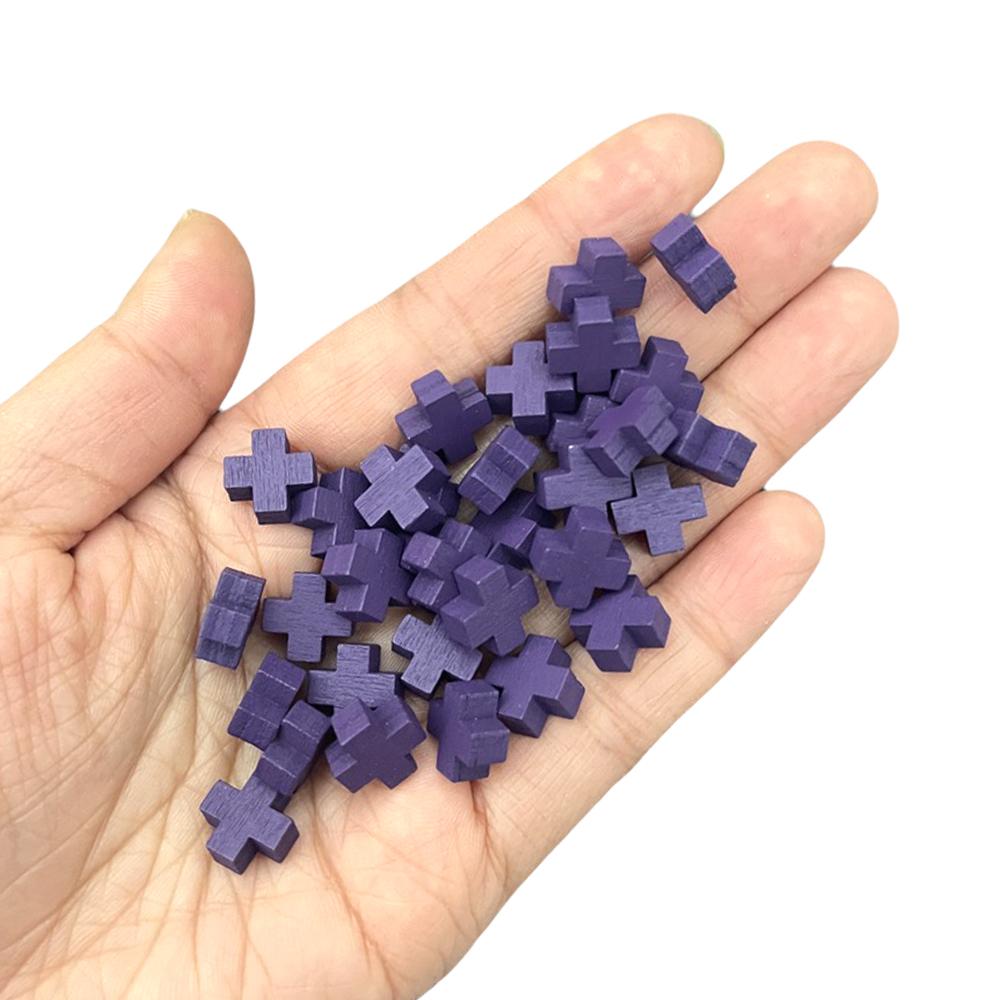 100Pcs 10Mm Wooden Game Tokens - Heart Diamond Cross Star Shapes For Board Games Chess Card Markers Tabletop Accessories