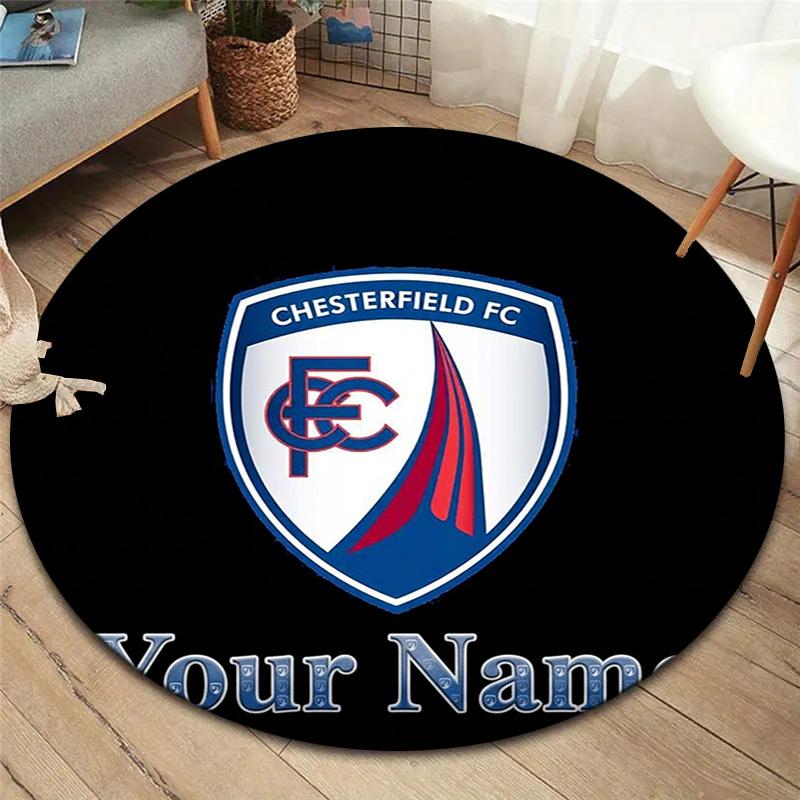 Chesterfield Fc Crest Custom Name Round Area Rug Carpet Rug For Living Room Bedroom Sofa Playroom Decor Nonslip Floor Mat