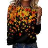 Autumn New Women's Marble Printed Casual Long Sleeved T-shirt Top