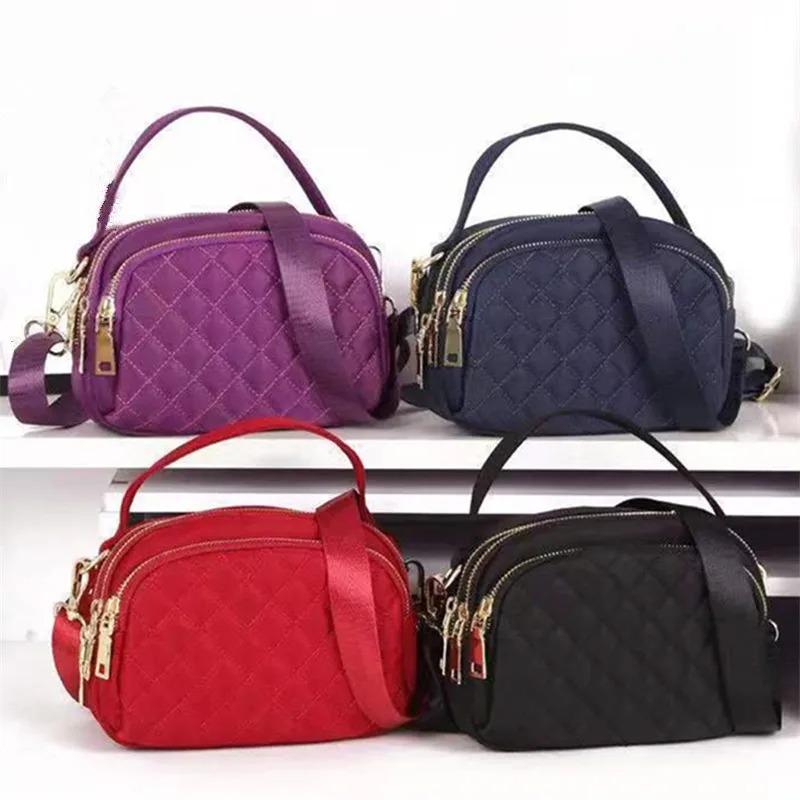 Bestickte Faden Damen Kleine Handtasche Umhängetasche, Schicke Oxford Messenger Bag Stilvolle Quadratische Tote Tasche, Geeignet für den Täglichen Gebrauch