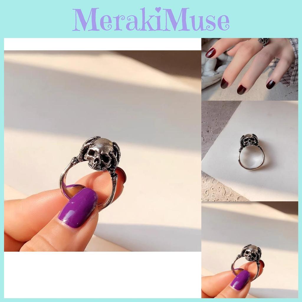 Schicker Unregelmäßiger Totenkopfring Für Damen Kupfer Geometrisch Mode Statement Stück