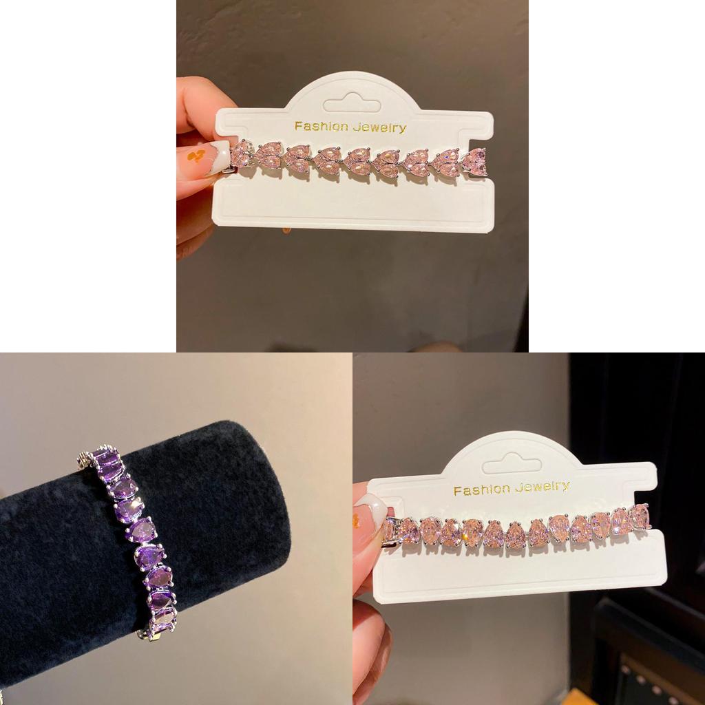 Heart Shaped Double Layer Zircon Crystal Bracelet For Women With Elegant Design And Gift Use