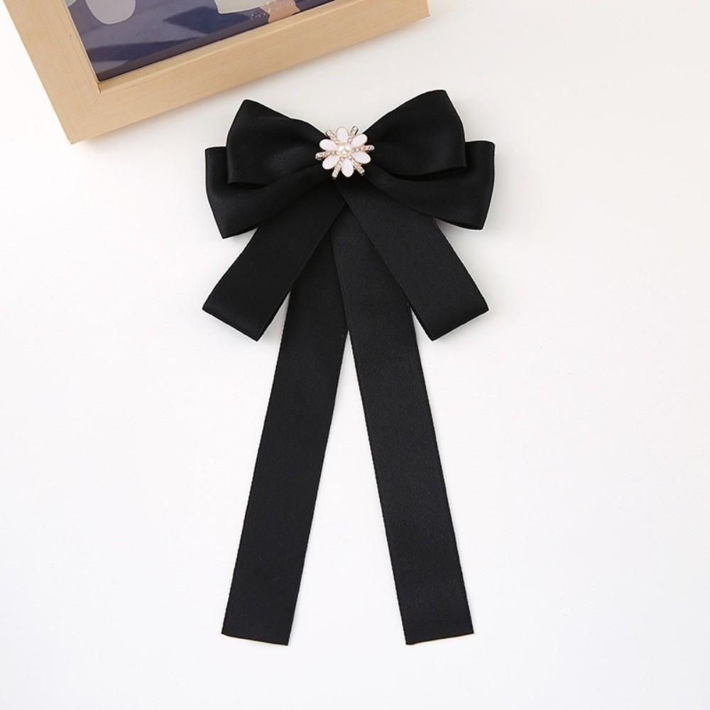 

Black Memorial Black Bow Brooch Rhinestone Crystal Bowtie Necktie Necktie Jewelry Accessories Sunflower