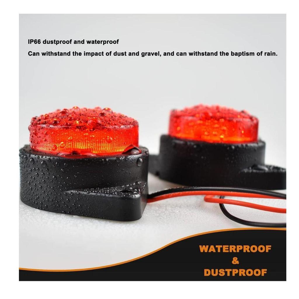 18-Pack LED Marker Lights Trailer 24V Red Chicken Lights for Semi Trucks, Freightliner, Cargo Trailers Universal Fit Clearance & Side Marker Lights