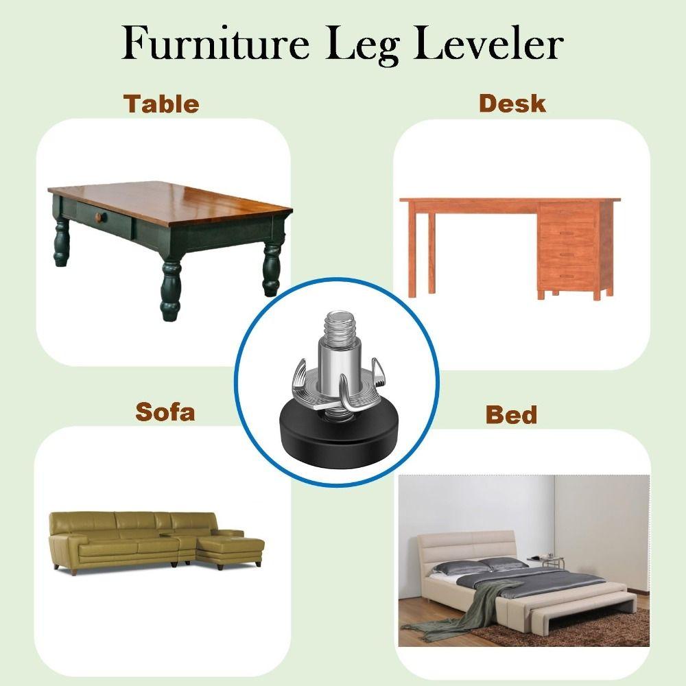 12/24Pcs 1/4" Furniture Leveling Feet Simple Table Chair Leg Levelers Feet Deak