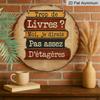2D Flat, 1pc Round Aluminum Sign, Vintage Book Stack Design, Literary Metal Wall Art, Rustic Old Paper Background, Durable Indoor/Outdoor Decor for
