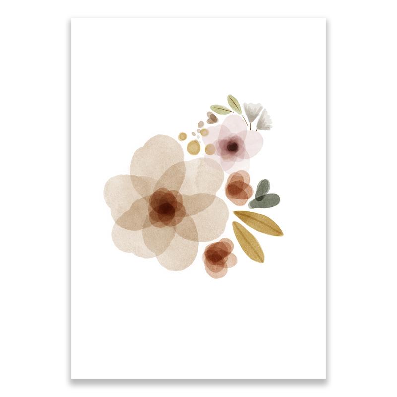 

Скандинавские детские плакаты с медведем, жирафом, цветком, растением, светло-абрикосового цвета, мультяшные животные, холст, роспись, настенное искусство для детской комнаты, домашний декор 21x30cm No Frame