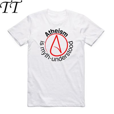 2019 Sommer Herren Damen Print Atheistisches Symbol Design T-Shirt Kurzarm O-Ausschnitt Religion Wissenschaft Atheismus T-Shirt