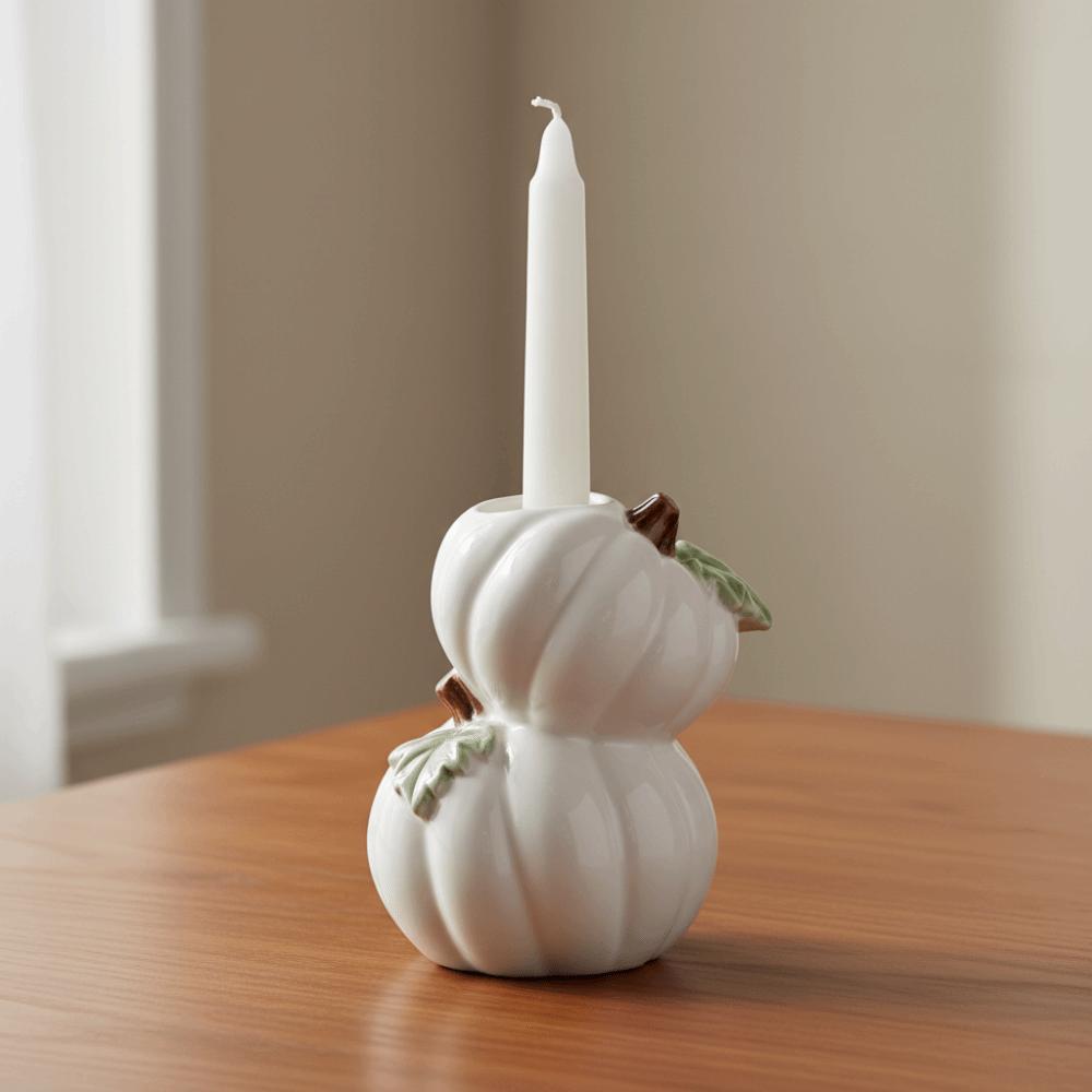 Ceramic Halloween Candle Stick Centerpiece Halloween Decor Pumpkin Candle Stand Tabletop Decor
