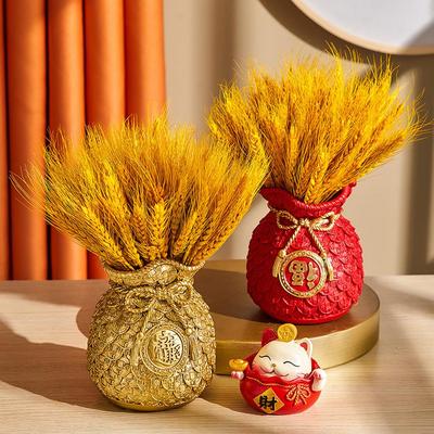 Chinese Flower Vase Planter Pot Money Bag Shape Piggy for Home Decor Gift Cabinet