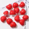Acrylic Peach Heart Skirt Trim: Glossy Beaded Phone Charm