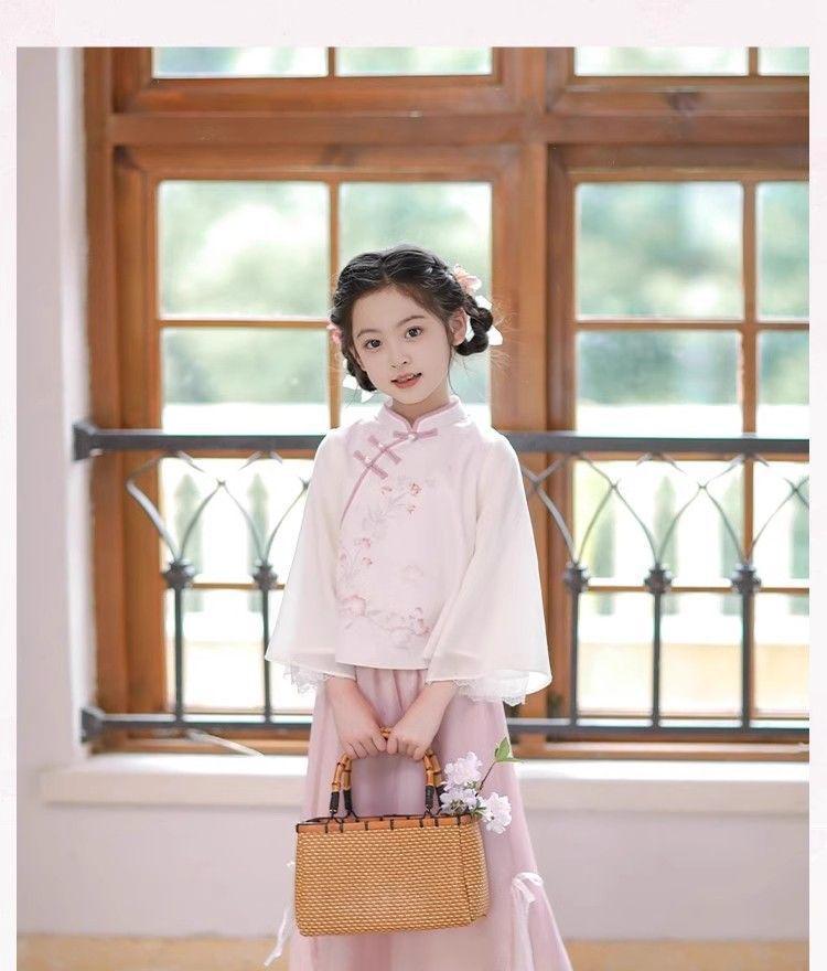 Girls' Super Fairy Hanfu - Spring/Autumn Long Sleeve Chinese Style Outfit