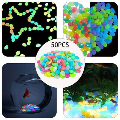 Fish Tank Luminous Stones 50PC Fish Tank Walkaway Aquarium