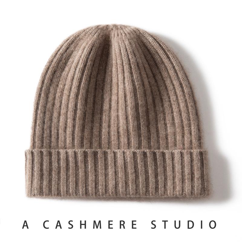 Treasure Series Cashmere Beanie: Unisex Thick Knit Wool Hat with Baby Yarn