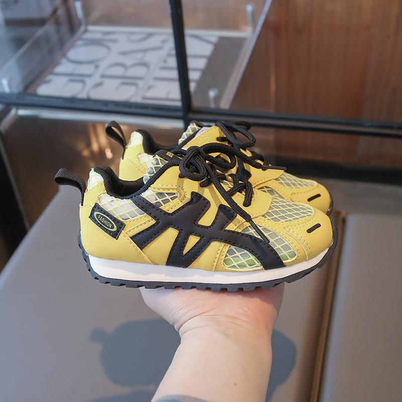 

Дитяча мода літня дихаюча повсякденне взуття діти бігові спортивні студенти дівчата трендові зручні кросівки для спортзалу 37 жовтий