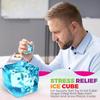 Stress Relief Ice Cube Squishy Toy with Silent Snowflakes-Slow-Rise Square Sensory Fidget for Anxiety Calming Kids/Adults Gift