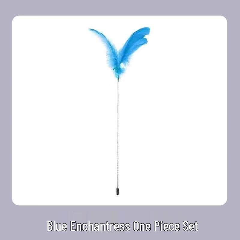MiLing Durable Feather Cat Teasing Wand - Blue Enchantress 4-Piece Set