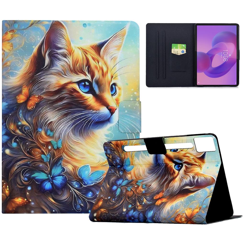 For Lenovo Idea Tab Pro/Tab P12 Pro Gen 2 Case Colorful Pattern Painting Card Slots Stand Leather Tablet Cover with Auto Sleep/Wake