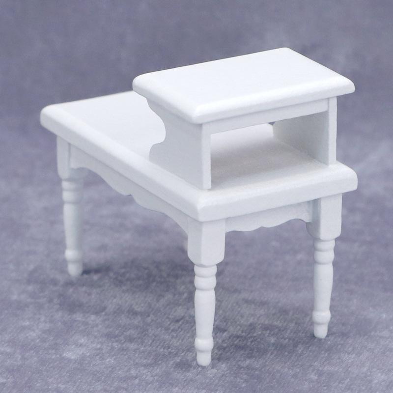 1:12 Dollhouse Miniature Double-Layer Coffee Table Side Table Living Room Furniture Home Model Decor Toy Doll House Accessories