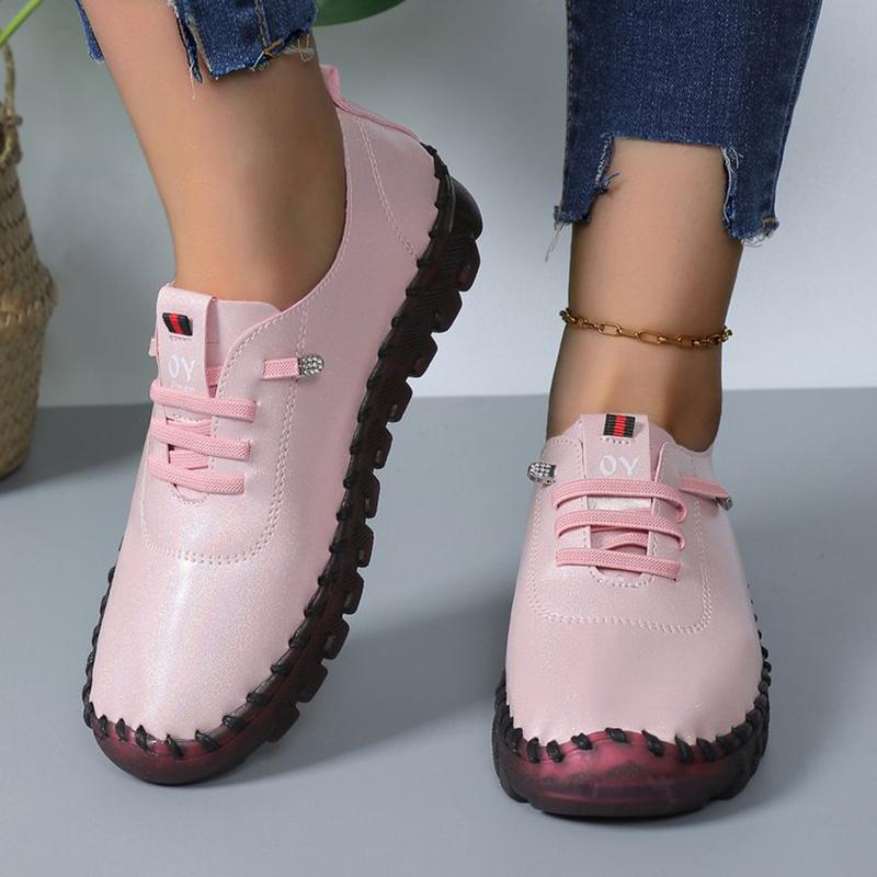 fashion Rimocy Purple Soft Bottom Short Boots Women Fashion Anti Slip PU Leather Ankle Boots Woman Lightweight Flat Lace Up Casual Shoes